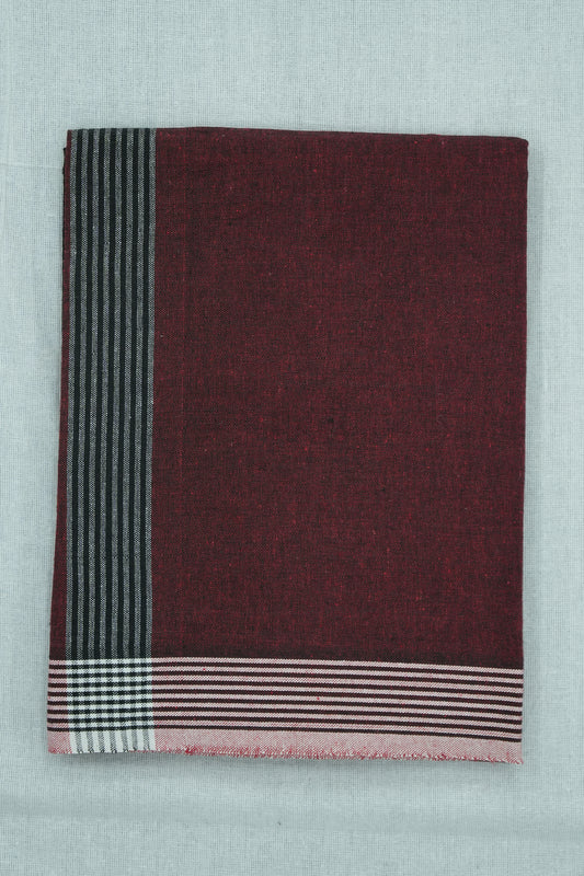 Single Dhothi (Kaily #0006) – Maroon with Lines Kara & Border