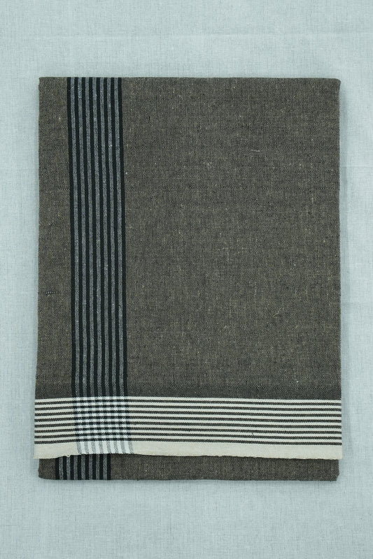 Single Dhothi (Kaily #0013) – Charcoal Ash with Lines Kara & Border