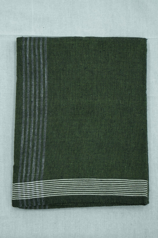 Single Dhothi (Kaily #0017) – Alien Green with White Lines Kara & Border