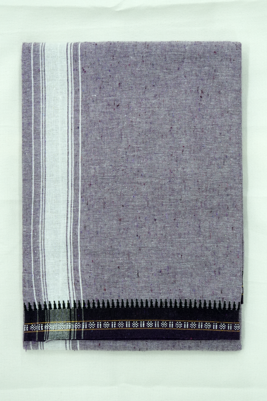 Single Dhothi (Kaily #0049) – light Lavender mix with white Kara & Temple Border