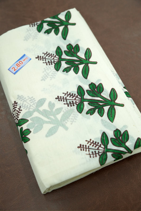 Tulasi Kadhir Set Mundu – Cotton with Traditional Print