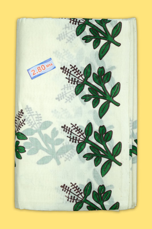 Tulasi Kadhir Set Mundu – Cotton with Traditional Print
