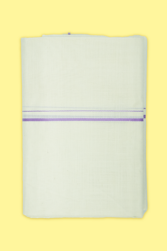 Simple Eerkkil Kara Set Mundu (Lavender) – Slender Borders & Kara