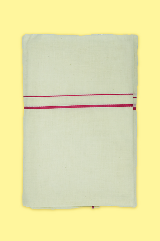 Simple Eerkkil Kara Set Mundu (Rose) – Slender Borders & Kara