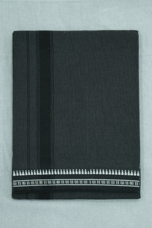 Single Dhothi (Kaily #0001) – Off black with Black Kara