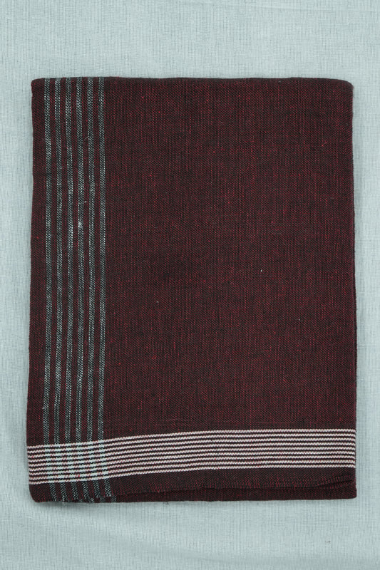 Single Dhothi (Kaily #0005) – Maroon with Lines Kara & Border