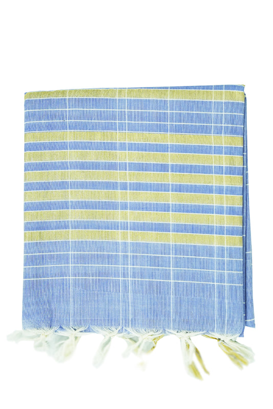 Cotton Saree – Violet with Golden Zari Lines