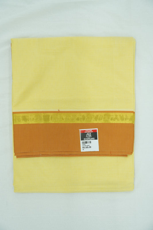 Cotton Saree (#007) – Soft Daily Wear with Checks Design & Lines Pallu