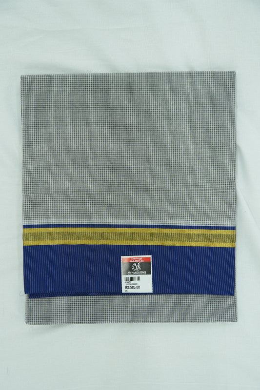 Cotton Saree (#002) – Soft Daily Wear with Checks Design & Lines Pallu