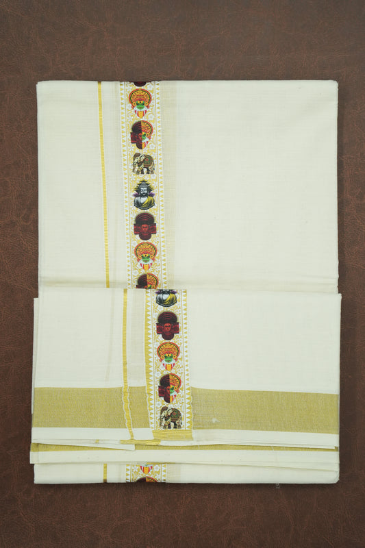 Multi-Cultural Print Model 1 – Premium Cotton Double Dhothi