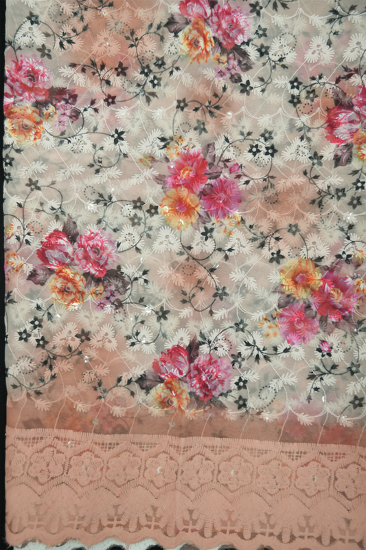 Fancy Saree with Blouse – Pastel Caramel