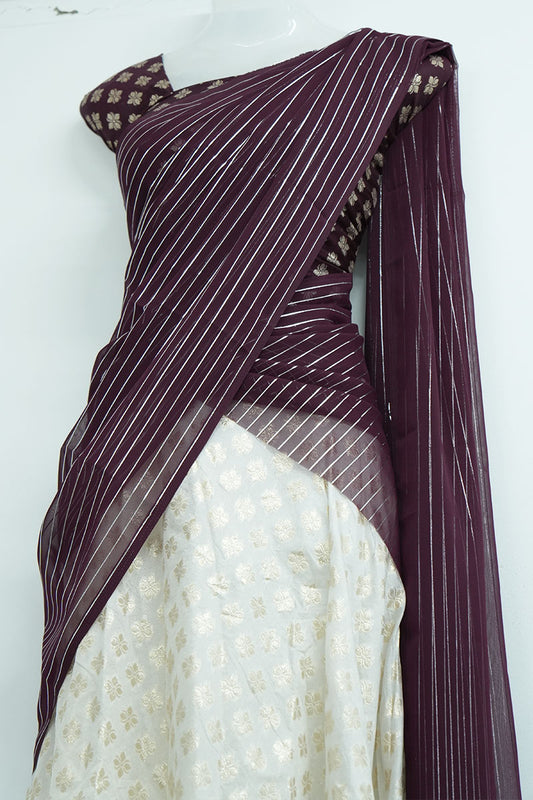 Chiffon Dhavani Set - Grape (06)