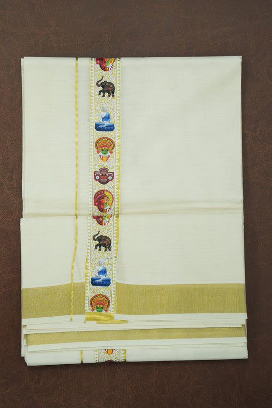 Multi-Cultural Print Model 2 – Premium Cotton Double Dhothi