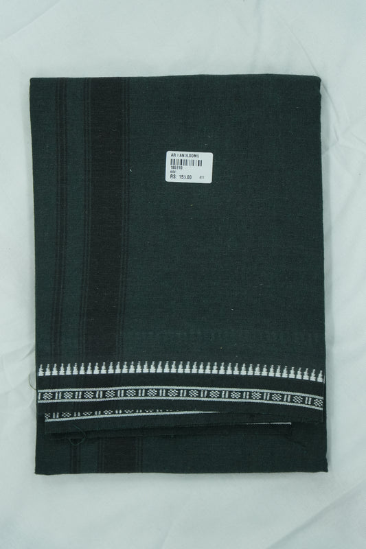 Single Dhothi (Kaily #0079) – Emerald Green with Black Kara