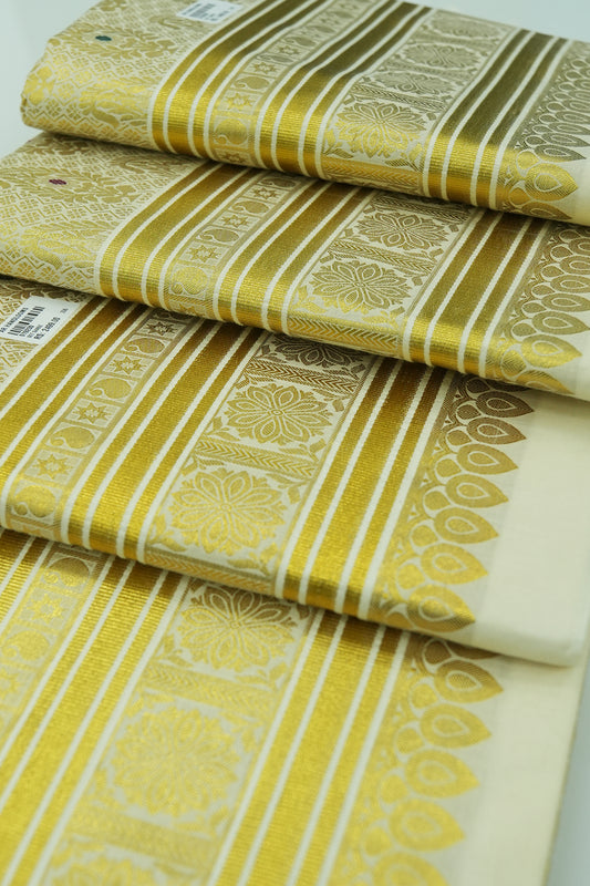 Premium Set Saree – Colored work with Golden Motifs