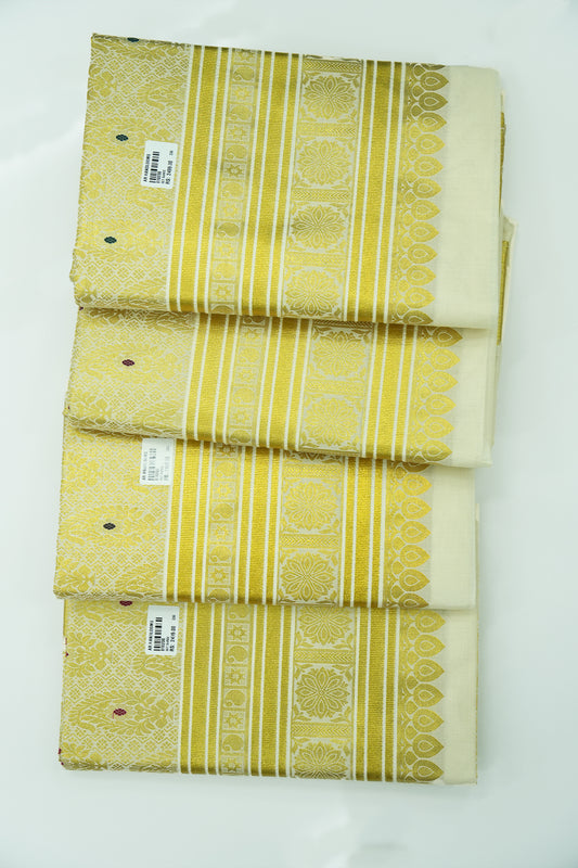 Premium Set Saree – Colored work with Golden Motifs